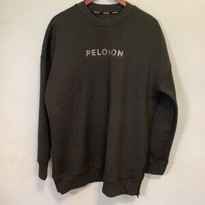 Peloton Unisex Sport Scuba Crewneck Sweatshirt XL Oversized Black Side Zip EUC